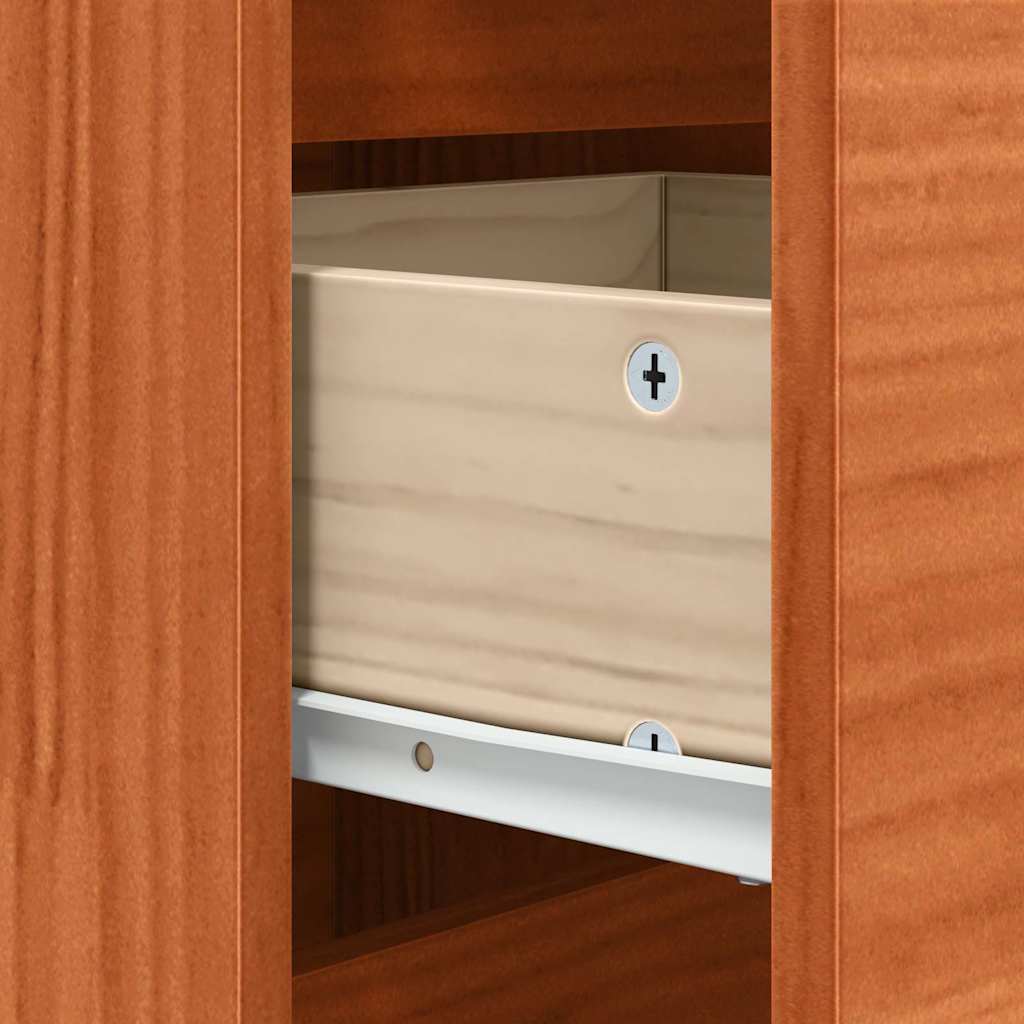 Sideboard Brown Oak 111 x 34 x 75 cm Solid Pine Wood