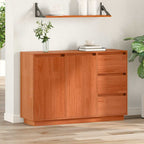 Sideboard Brown Oak 111 x 34 x 75 cm Solid Pine Wood
