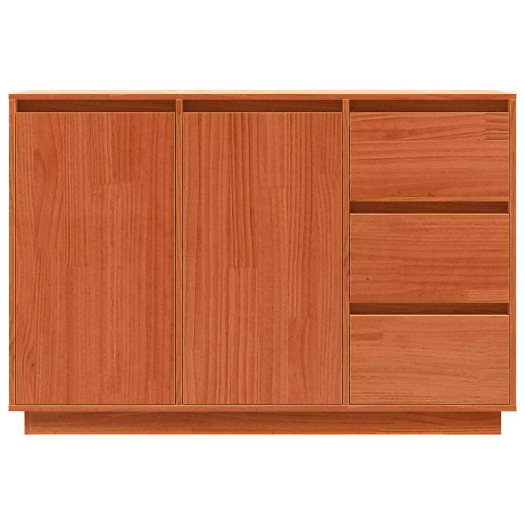 Sideboard Brown Oak 111 x 34 x 75 cm Solid Pine Wood