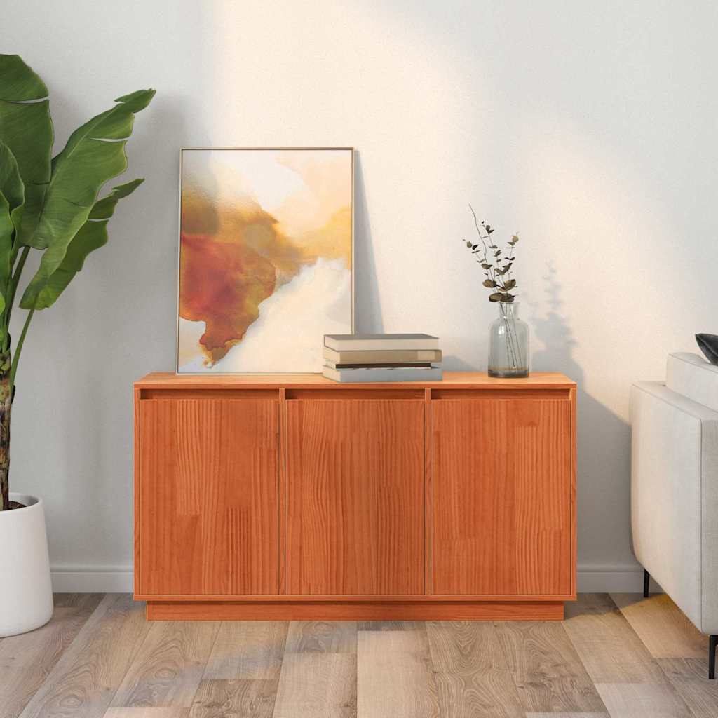 Sideboard Brown Oak 111 x 34 x 60 cm Solid Pine Wood