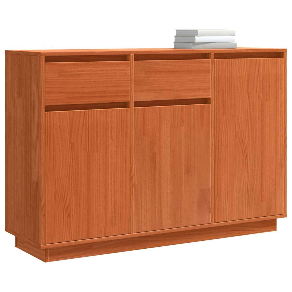 Sideboard Wax Brown 110 x 34 x 75 cm Solid Pine Wood
