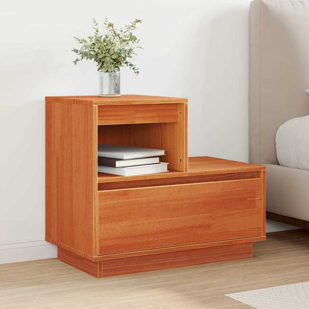 Bedside Cabinet 2 pcs Wax Brown 60 x 34 x 51 cm Engineered Wood