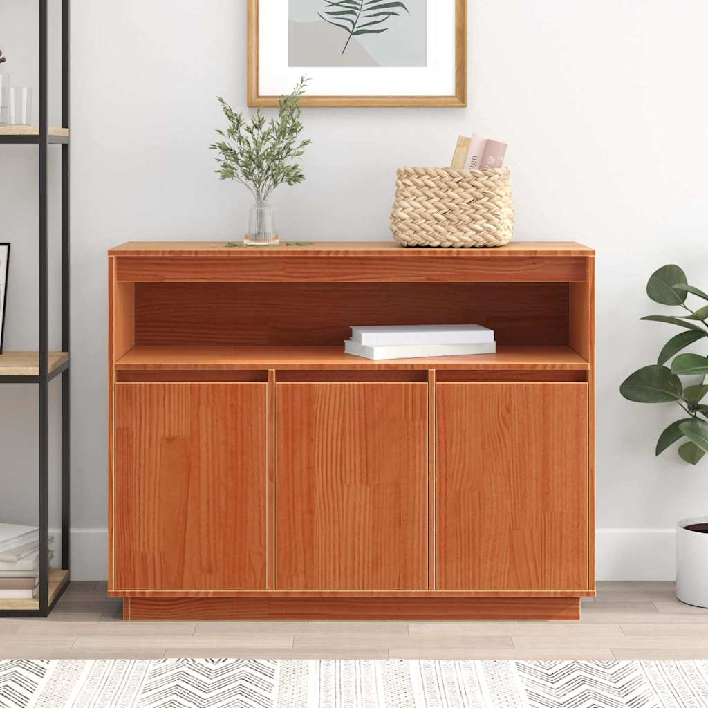 Sideboard Wax Brown 104.5 x 34 x 80 cm Solid Pine Wood