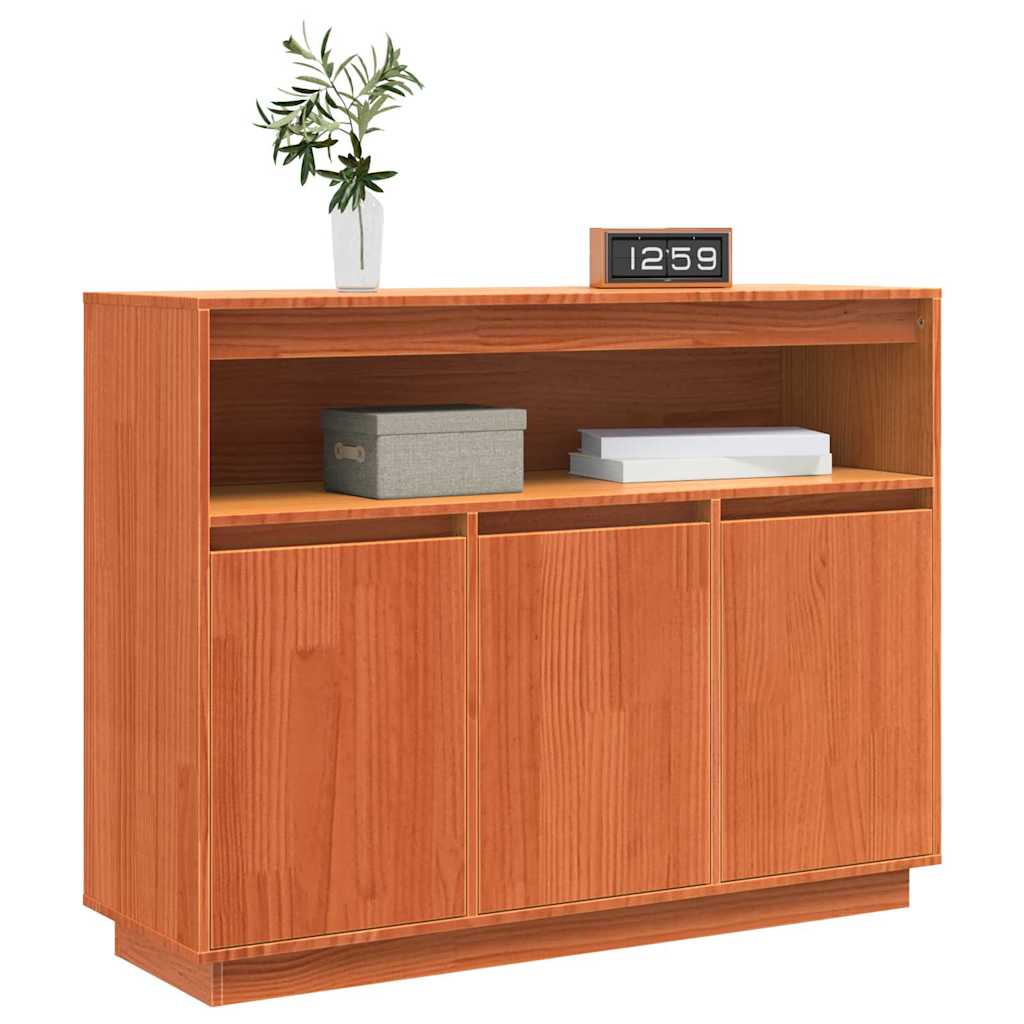 Sideboard Wax Brown 104.5 x 34 x 80 cm Solid Pine Wood