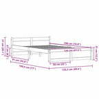 Bed Frame Wax Brown 195.5 x 125.5 x 51 cm Solid Pine Wood