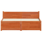 Bed Frame Wax Brown 195.5 x 140.5 x 51 cm Solid Pine Wood