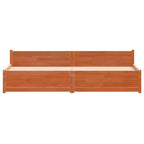 Bed Frame Wax Brown 205.5 x 205.5 x 51 cm Solid Pine Wood