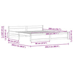 Bed Frame Wax Brown 205.5 x 205.5 x 51 cm Solid Pine Wood