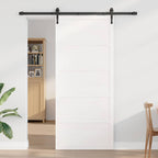 Barn Door White 100 x 2.5 x 208 cm Solid Pine Wood