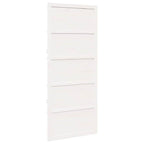 Barn Door White 100 x 2.5 x 208 cm Solid Pine Wood