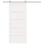 Barn Door White 100 x 2.5 x 208 cm Solid Pine Wood