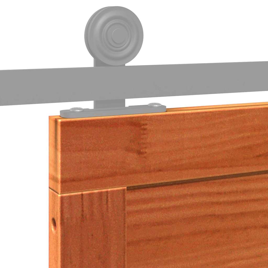 Barn Door Wax Brown 100 x 2.5 x 208 cm Solid Pine Wood