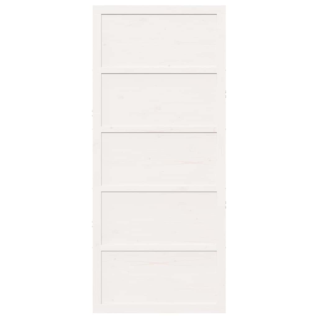 Barn Door White 90 x 2.5 x 208 cm Solid Pine Wood