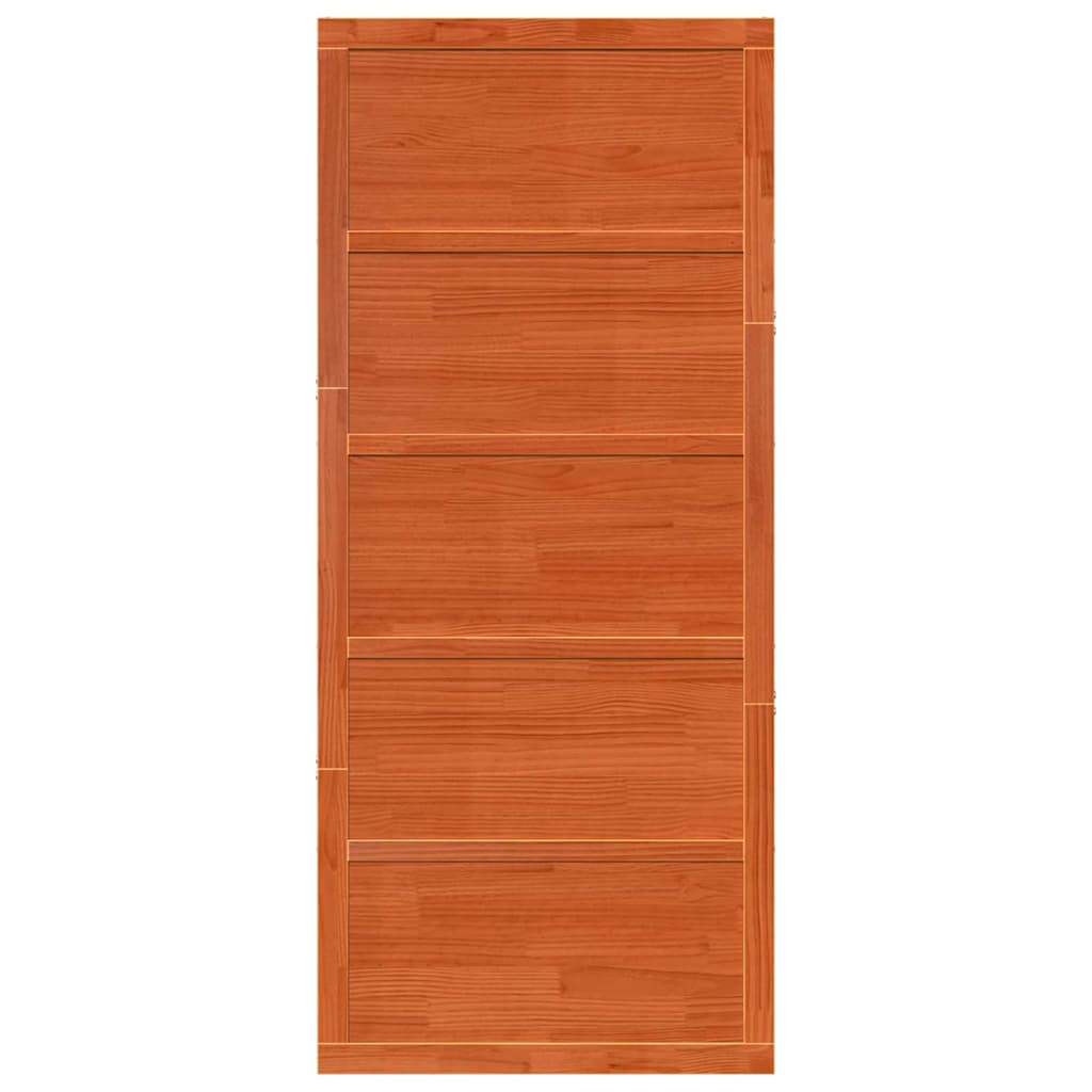 Barn Door Wax Brown 80 x 2.5 x 208 cm Solid Pine Wood