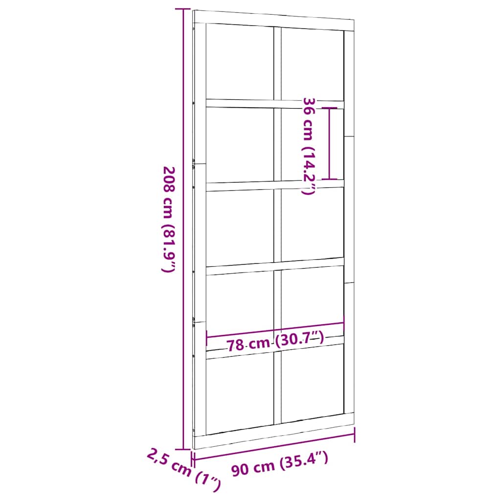 Barn Door White 90 x 2.5 x 208 cm Solid Pine Wood