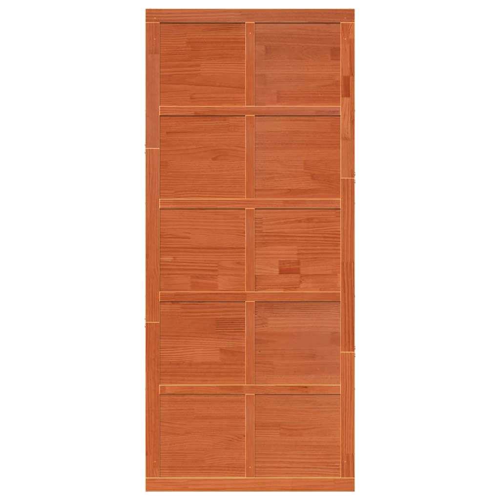 Barn Door Wax Brown 90 x 2.5 x 208 cm Solid Pine Wood