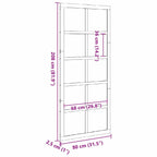 Barn Door Brown 80 x 2.5 x 208 cm Solid Pine Wood