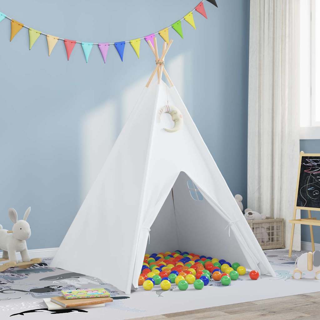 Teepee Tent White 120 x 120 x 150 cm Fabric and Plastic