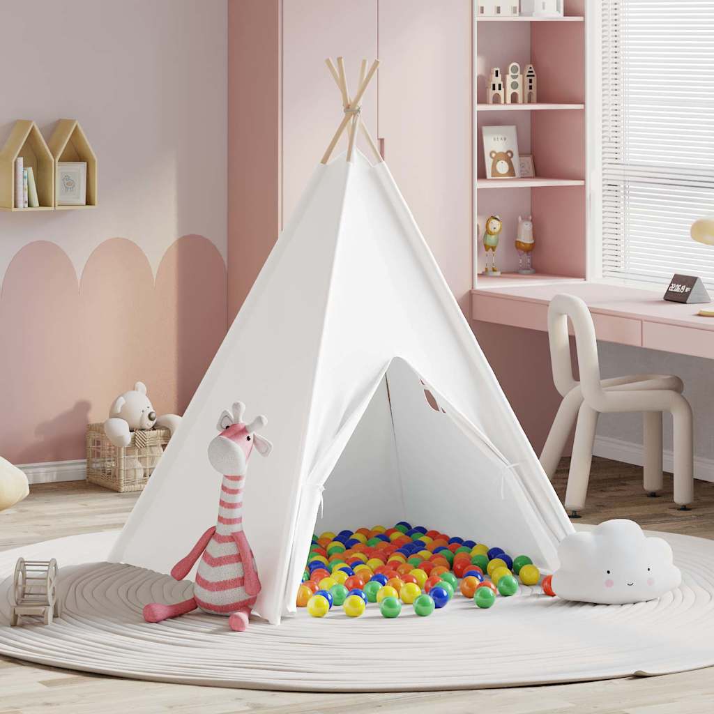 Teepee Tent White 120 x 120 x 150 cm Fabric and Plastic
