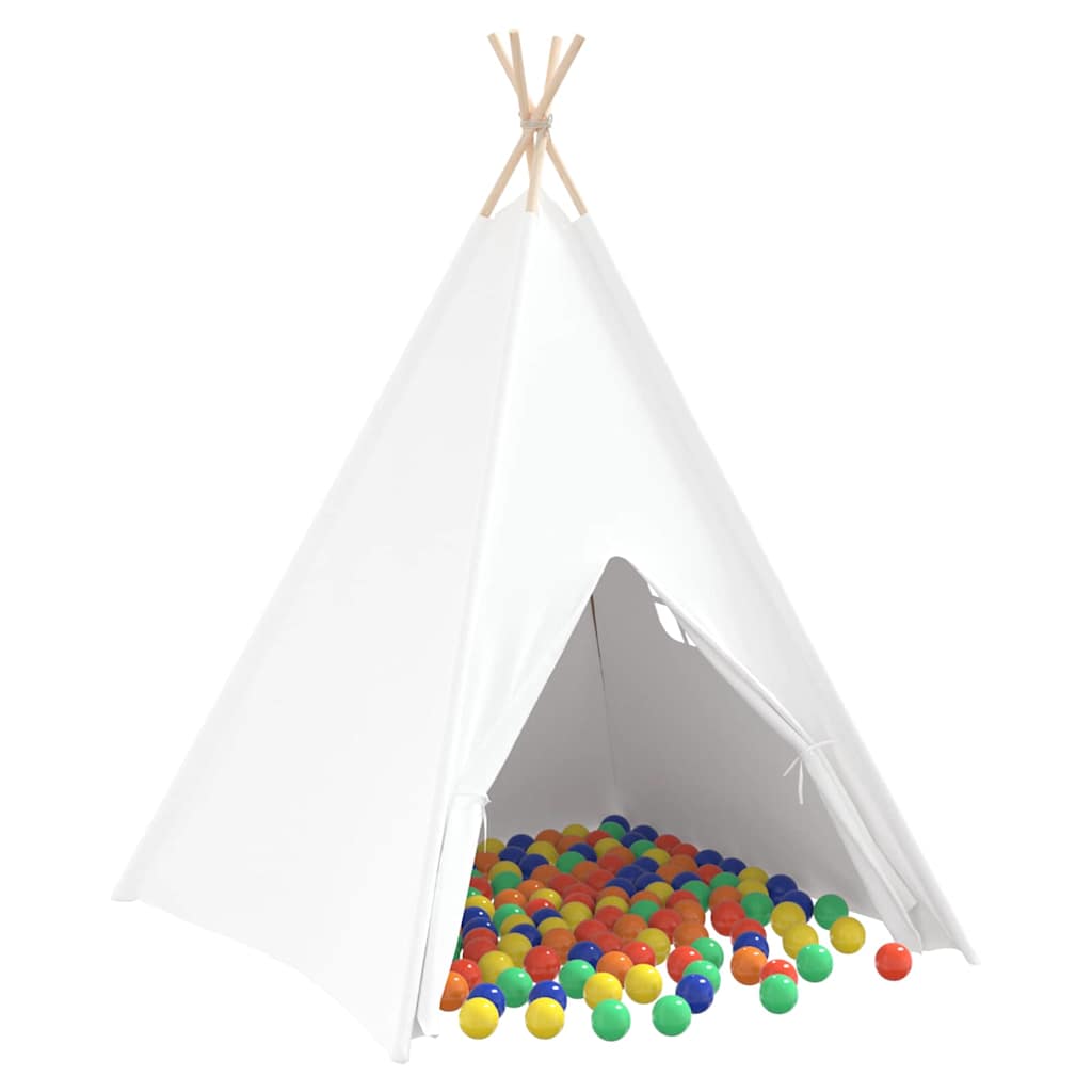 Teepee Tent White 120 x 120 x 150 cm Fabric and Plastic