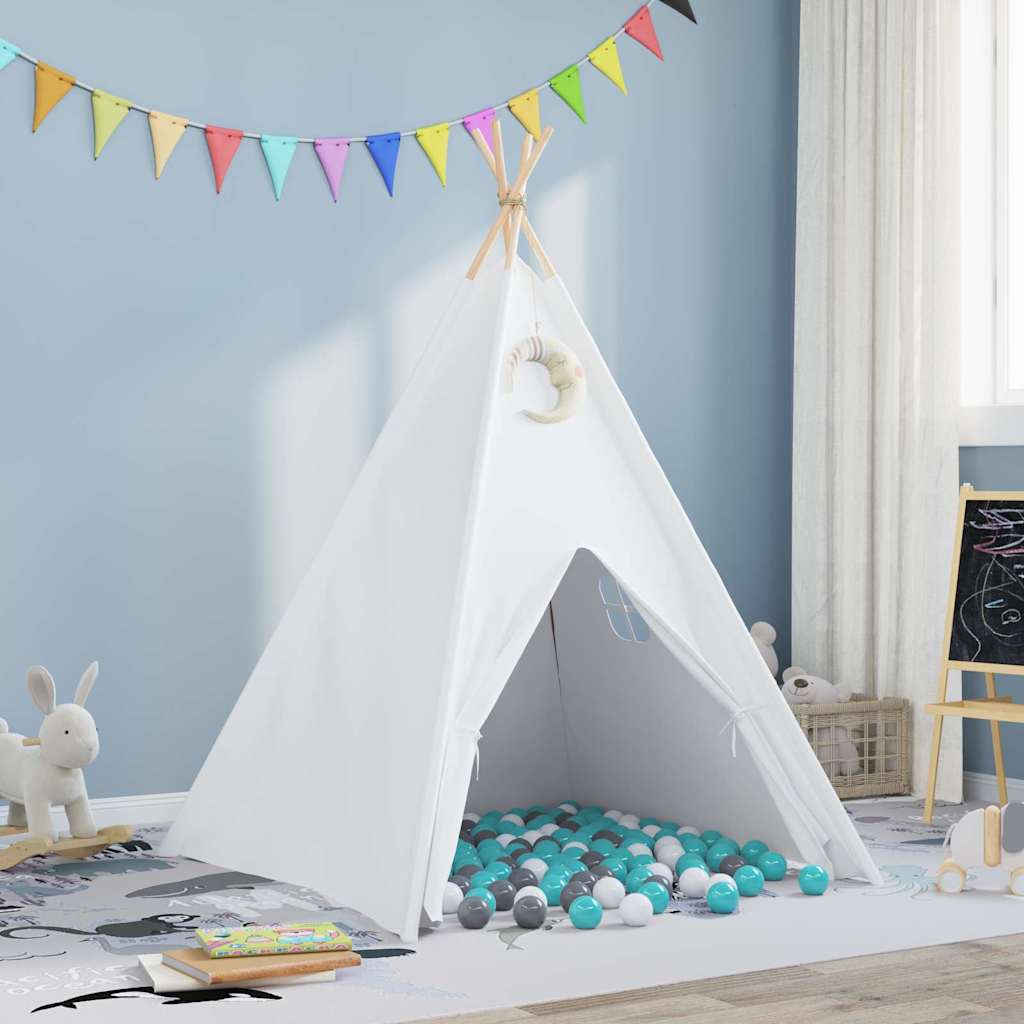 Teepee Tent White 120 x 120 x 150 cm Fabric and Plastic