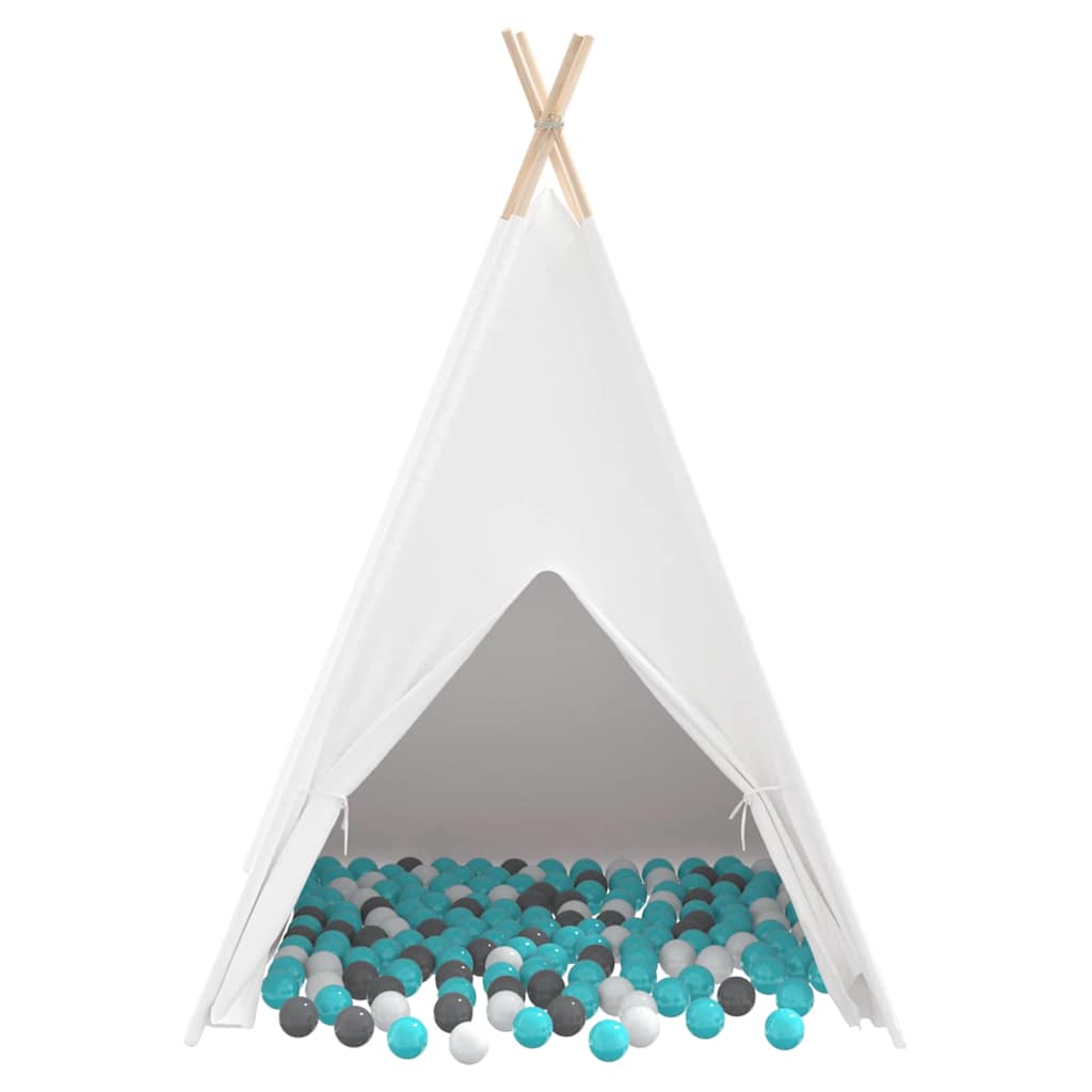 Teepee Tent White 120 x 120 x 150 cm Fabric and Plastic