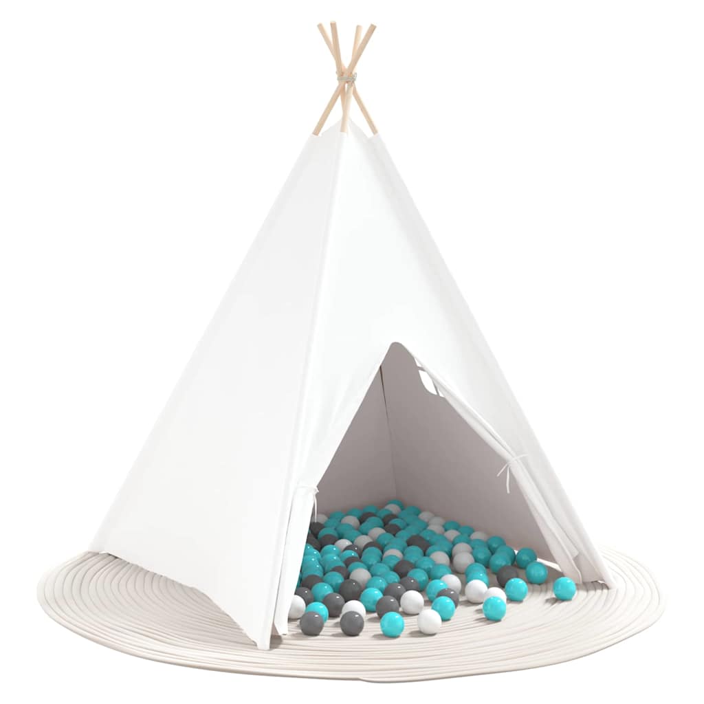 Teepee Tent White 120 x 120 x 150 cm Fabric and Plastic