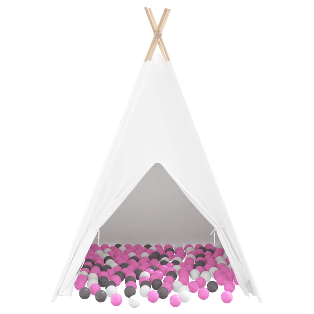 Teepee Tent White 120 x 120 x 150 cm Fabric and Plastic