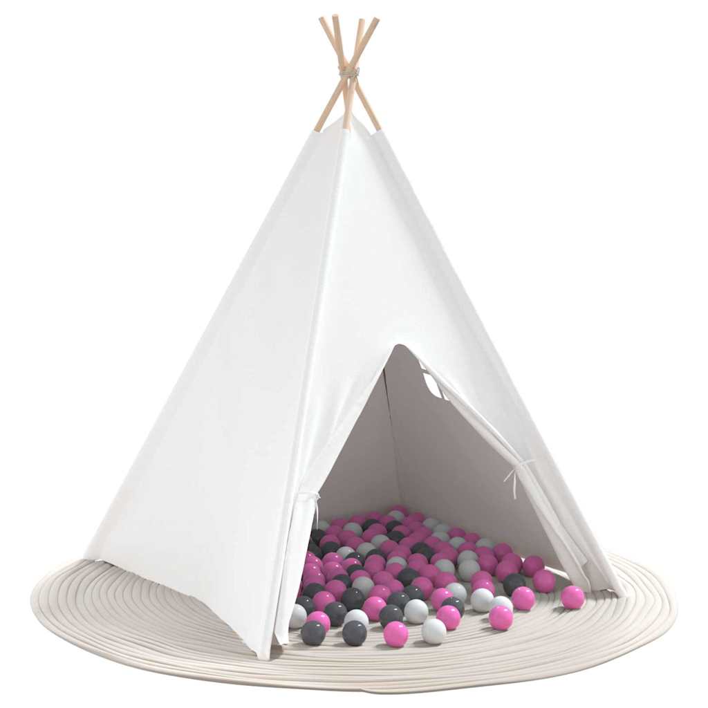 Teepee Tent White 120 x 120 x 150 cm Fabric and Plastic