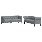 Living Room Couch 2 pcs Light Grey Fabric