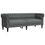 Living Room Couch 2 pcs Dark Grey Fabric