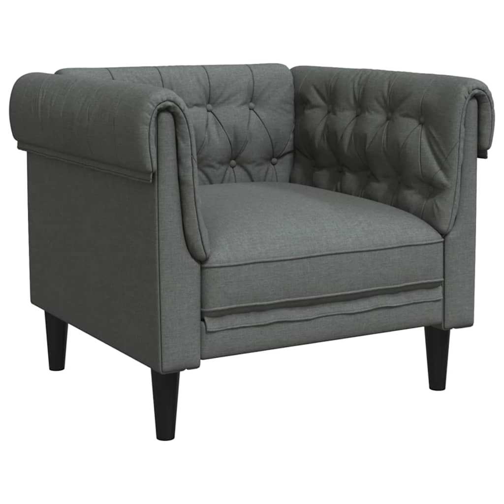 Living Room Couch 3 pcs Dark Grey Fabric