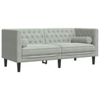 Living Room Couch 2 pcs Light Grey 194 x 74.5 x 70.5 cm Velvet
