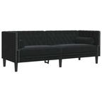 Living Room Couch 2 pcs Black 194 x 74.5 x 70.5 cm Velvet