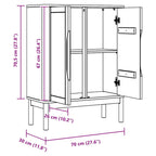 Sideboard White 70 x 30 x 70.5 cm Solid Pine Wood