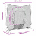 Baseball Practice Net Black 250 x 106 x 209 cm Polyester