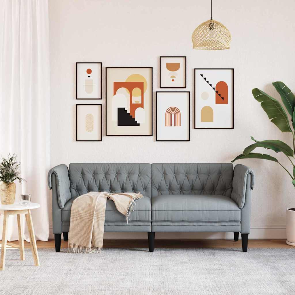 Sofa Light Grey 182.5 x 74.5 x 74.5 cm Polyester