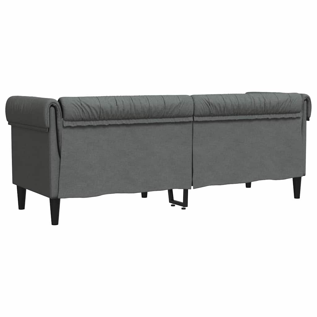 Sofa Dark Grey 201.5 x 74.5 x 74.5 cm Polyester