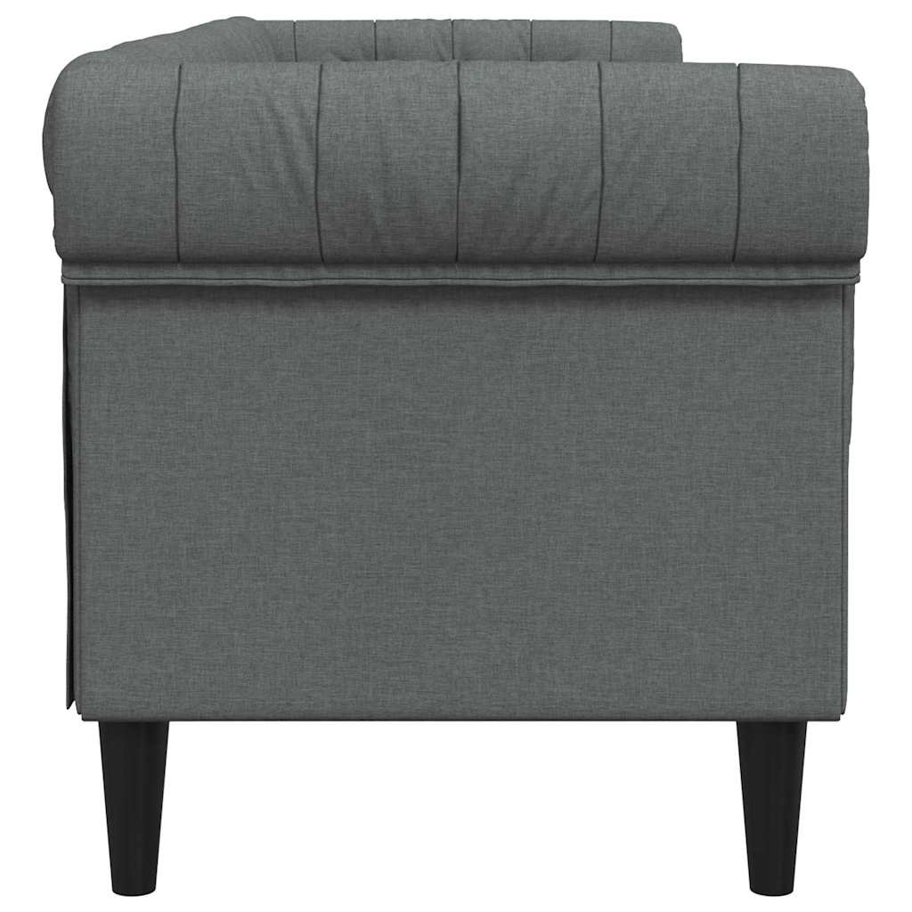 Sofa Dark Grey 201.5 x 74.5 x 74.5 cm Polyester