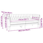 Sofa Dark Grey 201.5 x 74.5 x 74.5 cm Polyester