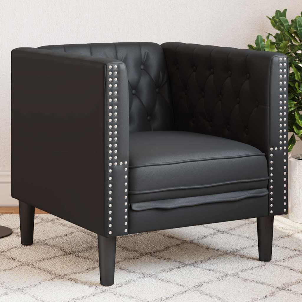 Sofa Black 74.5 x 71 x 70.5 cm PVC