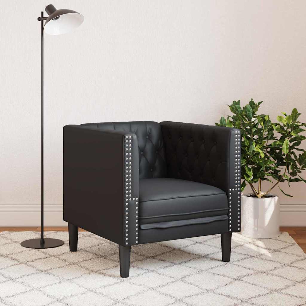 Sofa Black 74.5 x 71 x 70.5 cm PVC