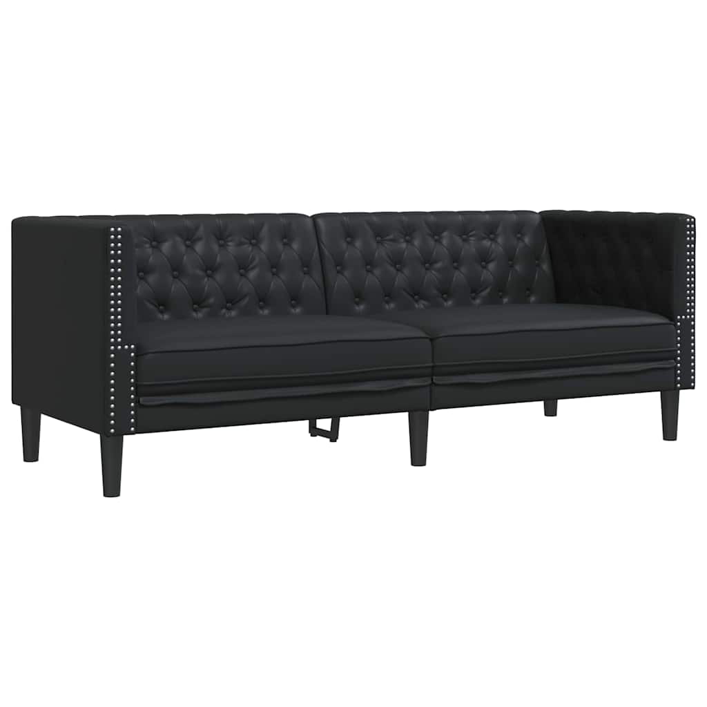 Sofa Black 194 x 74.5 x 70.5 cm PVC