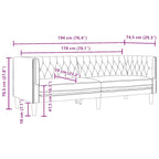 Sofa Black 194 x 74.5 x 70.5 cm PVC