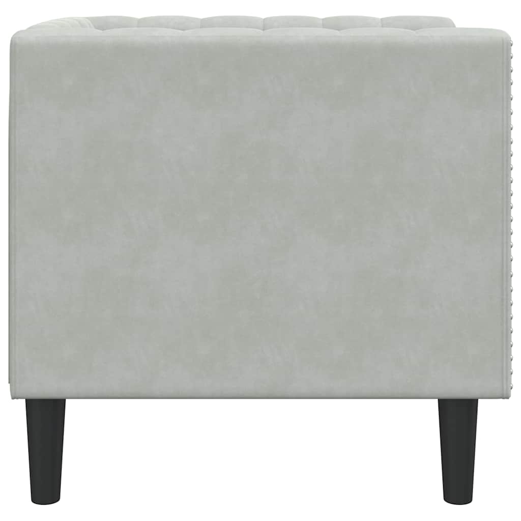 Sofa Light Grey 74.5 x 71 x 70.5 cm Velvet
