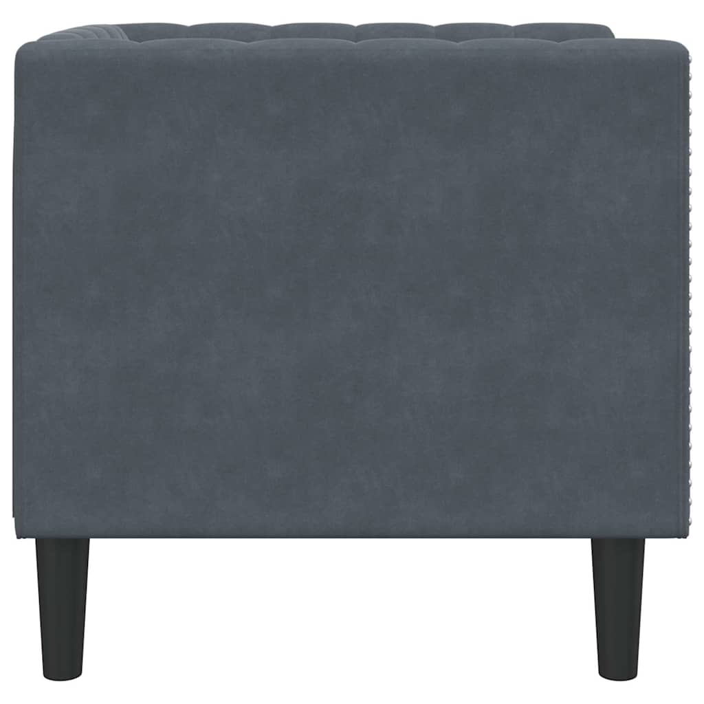 Sofa Dark Grey 74.5 x 71 x 70.5 cm Velvet