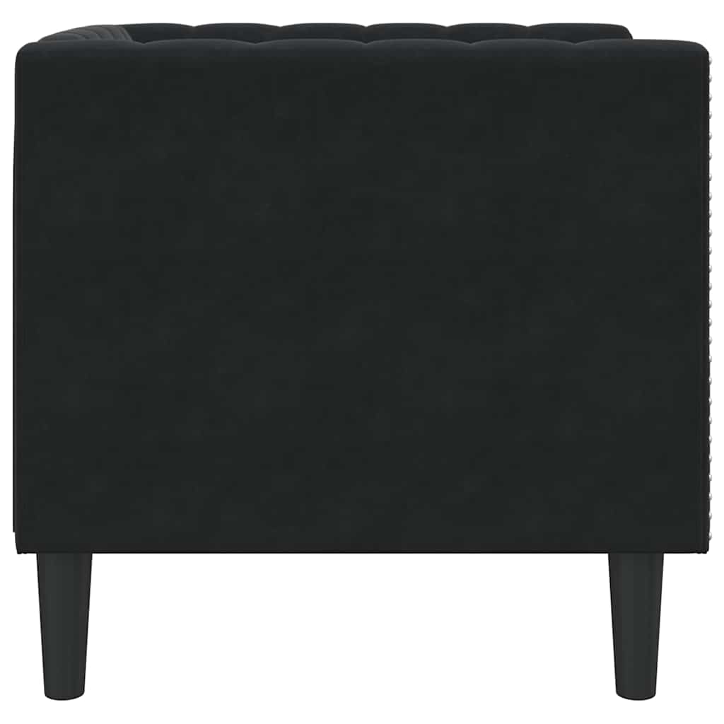 Sofa Black 74.5 x 71 x 70.5 cm Velvet