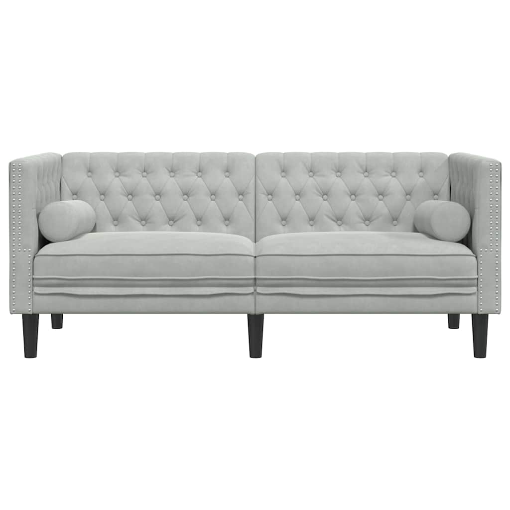 Sofa Light Grey 174 x 74.5 x 70.5 cm Velvet