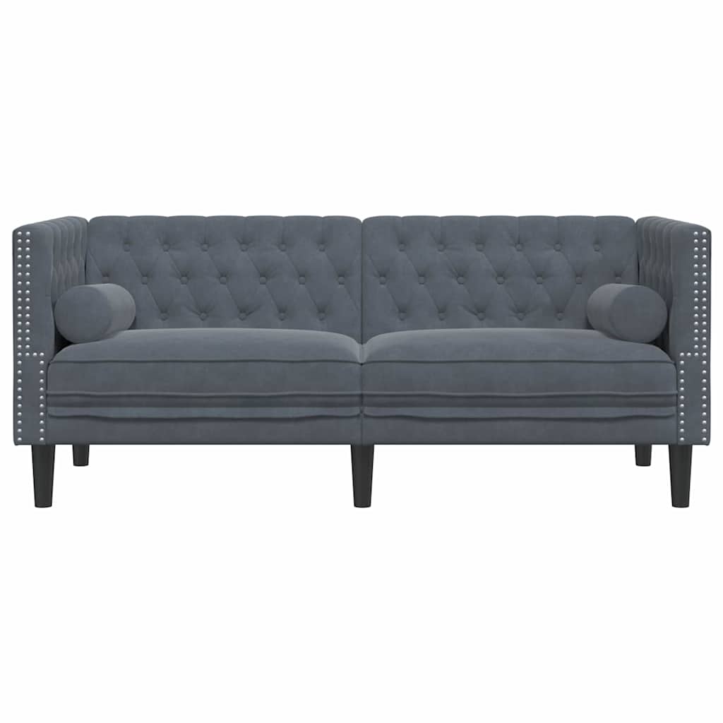 Sofa Dark Grey 174 x 74.5 x 70.5 cm Velvet