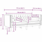 Sofa Dark Grey 174 x 74.5 x 70.5 cm Velvet